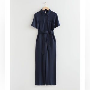 & Other Stories Belted Short Sleeve Jumpsuit